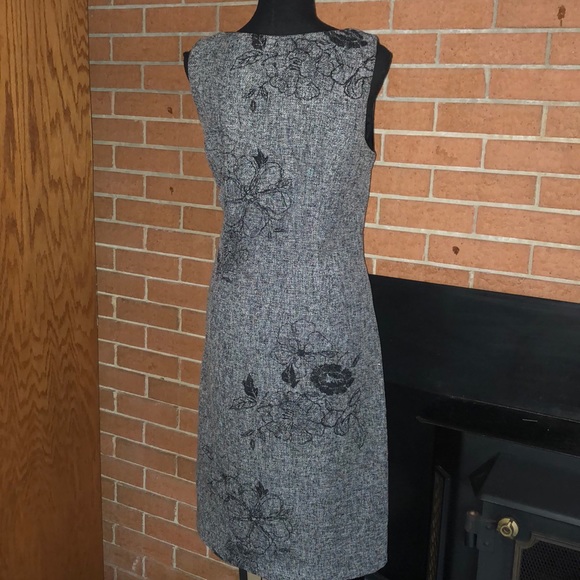 🖤SANGRIA🖤TWEED PRINTED FLORAL SHEATH DRESS🖤 - Picture 2 of 8